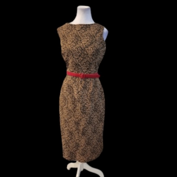 Bettie Page Animal Print Fitted Dress with Back Split and Open Back - Picture 15 of 17